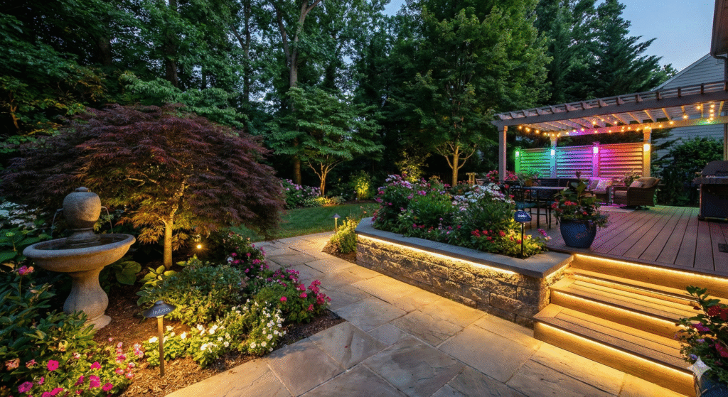 Home garden with custom LED lighting