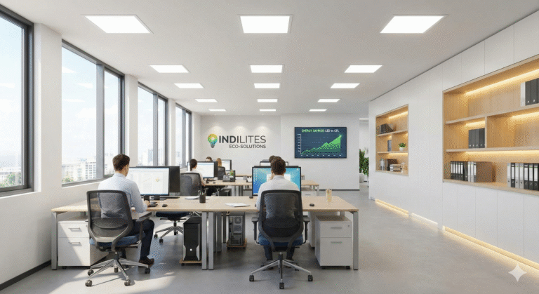 Energy-efficient LED lighting reducing power consumption in homes and offices