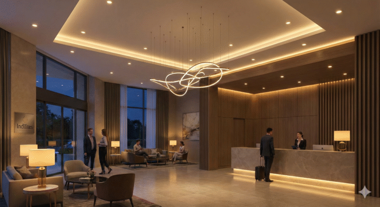 Hotel lobby with LED lighting