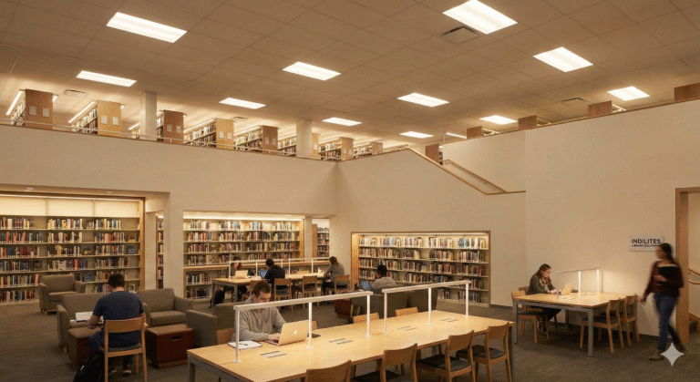 Library with LED lighting