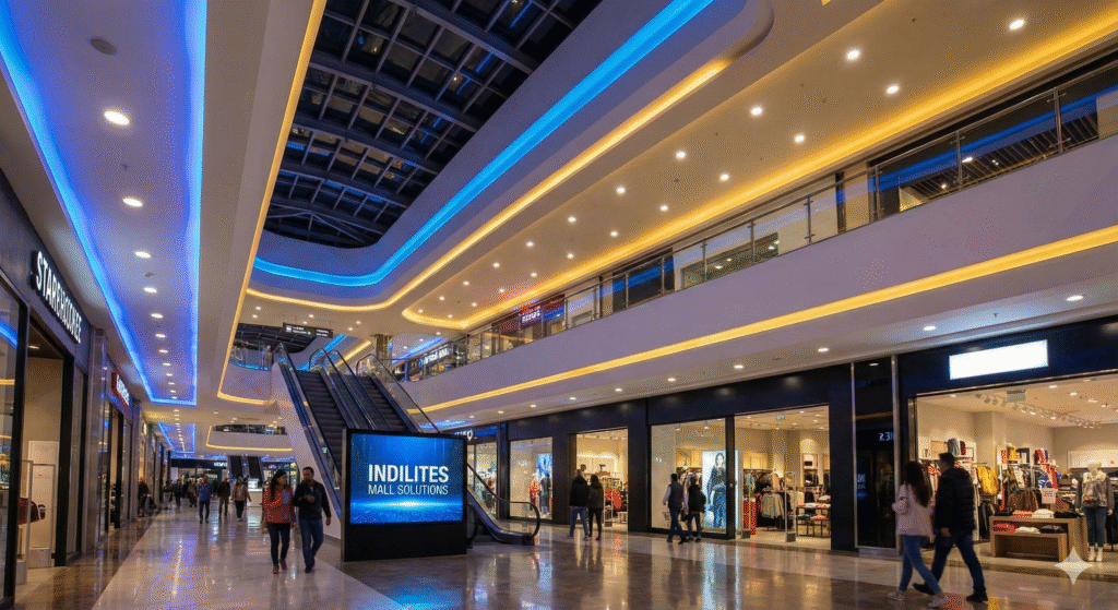 Shopping mall with LED lighting