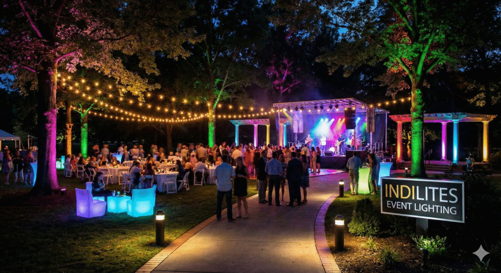 Outdoor event with LED lighting