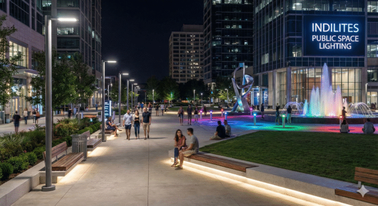Public space with LED lighting