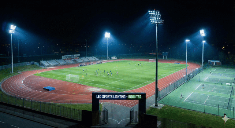 Sports facility with LED lighting
